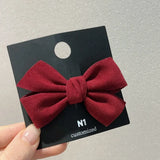 DAIIIBABYYY  -  Vintage Autumn Winter New Suede Temperament Velvet Fabric Bow Hair Clip Duck Beak Clip Hair Accessories