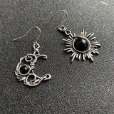 DAIIIBABYYY  - Fashion Bohemia Sun And Moon Earrings Silver Color Round Crystal Drop Earrings Women Female Boho Jewelry Gift For Her