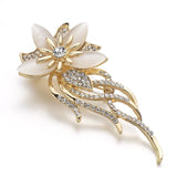 Daiiibabyyy Brooch Rhinestone Flower Brooches for Women Large Brooch Pin Simple Fashion Jewelry Wedding Pin Corsage Accessories