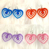 DAIIIBABYYY  -  Y2K Accessories Rainbow Acrylic Heart Earrings Aesthetic Korean Fashion Drop Earrings Women for Women Harajuku Jewelry Kawaii