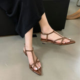 DAIIIBABYYY  -  2024 Summer Brown New Narrow Band Women Sandal Fashion High Weadge Heel Ladies Elegant Gladiator Shoes Outdoor Dress Pumps