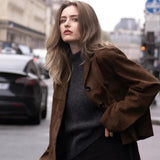 DAIIIBABYYY  -  Women Autumn Fashion Loose Coats Solid Turn-Down Collar Long Sleeve Jacket Pocket Female Casual High Street Coat