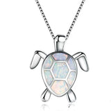 DAIIIBABYYY  -  Steel Fun Jewelry Sea Turtle Animal Pendant Female Blue Crystal Wedding Jewelry Charms Necklace For Women Neck Chain Accessories