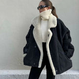 DAIIIBABYYY  -  Warm Thicken Women Faux Lambswool Loose Jacket 2024 Winter Long Sleeve Faux Suede Coat Female Oversize Top Fluffy Outerwear