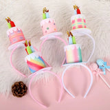 DAIIIBABYYY  -  Happy Birthday Hairband Funny Hair Accessories Candle Women Hair Hoop Cake Colorful Headband Party Props