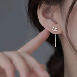 Daiiibabyyy 925 Sterling Silver Star Drop Earring for Women Girl Tassels Hollowing Out Versatile Jewelry Gift Dropshipping