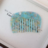 DAIIIBABYYY  -  Fashionable Simple Marble Textured 7.3CM U-shaped Hair Comb Retro Colorful Acetic Acid Portable Comb Hair Accessories