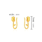 Daiiibabyyy 100% 925 Sterling Silver Tulip Drop Earring for Women Girl Gift Gold Jewelry Simple Sweet Hook Design Wholesale