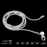 Daiiibabyyy Flat Necklace Silver Color Snake Chain Men Gift Jewelry Various Length Soft Snake Bone Flat Snake Necklace For Women Men