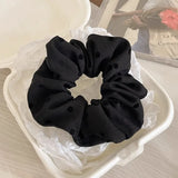 DAIIIBABYYYY  -  2024 New Polka Dot Hair Ties Rope Women Large Size Heart Bowknot Printed Scrunchies Grey Black Hairband Ponytail Holder Headwear