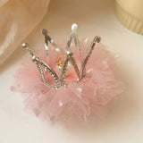 DAIIIBABYYY  - Children's Princess Mesh Hairpin Girls Rhinestone Crown Hair Clip Hair Accessories Sweet Lovely Tiara Headwear