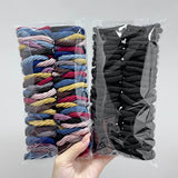 Daiiibabyyy 50PCS/Set Colorful Seamless Elastic Hair Bands For Women Girls Pongtail Holder Hair Tie Rubber Band Hairband Hair Accessories