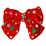 DAIIIBABYYY  -  Christmas Hair Clip Xmas Barrettes Velvet Bow Hairpin Snowflake Button Star Sequin Shiny Christmas Hair Styling Accessory