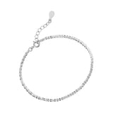 Daiiibabyyy New Fashion Silver Sparkling Bracelet for Women Simple Delicate Hundred Bracelets Party Jewelry Gifts Wholesale