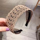 DAIIIBABYYYY  -  Wide Women Hairband Solid Lace Turban Solid Elastic Hair Bands Hair Accessories Headband for Women Girls Headdress