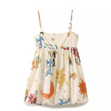 Daiiibabyyy   -  2024 Bohimian Spaghetti Straps Beach Summer Dresses Traf Official Store Floral Print Holiday Women's Dress