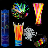 Daiiibabyyy 100pcs Night Glow Sticks Colorful Glow Necklaces Bracelets Cheer Tube Dark Light for Birthday Wedding Party Supplies