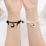 DAIIIBABYYY  -  2 Pieces Couple Bracelets Couple Magnet Men Women Gothic Spider Web Heart-Shaped Couple Astronaut Two Styles Bracelet Jewelry