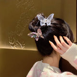 Daiiibabyyy Summer Small Transparent Butterfly Hair Claws Hairpin Cute Transparent Grabs Acrylic Hair Clip for Women Sweet Accessories