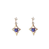 DAIIIBABYYY  -  Personality Design Purple Star Crystal Drop Dangle Earrings for Women Charm Heart Zircon Stud Earring Cute Jewelry Accessories