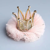 DAIIIBABYYY  - Children's Princess Mesh Hairpin Girls Rhinestone Crown Hair Clip Hair Accessories Sweet Lovely Tiara Headwear