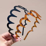 DAIIIBABYYY  -  Fashion Women Girls Zig-Zag Shark Long Tooth Headband Plastic Resin Non-Slip Wave Comb Hair Hoop Headwear Diy Headpiece