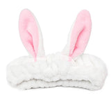 Daiiibabyyy Cute Red Horns Elastic Hairbands for Women Wash Face Sport Soft Plush Rabbit Ears Headband Women Gift Hair Accessories