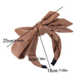 Daiiibabyyy Stylish Solid Color Bowtie Headband Simple Soft Corduroy Makeup Headwear Personality Girls Wash Face Hairband