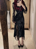 DAIIIBABYYY  -  Summer Gothic Grunge Y2k Lace Dress Women Dark Academia Sexy Slim Party Dresses Korean Fashion Design Festival Long Prom Dress