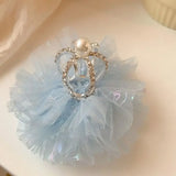 DAIIIBABYYY  - Children's Princess Mesh Hairpin Girls Rhinestone Crown Hair Clip Hair Accessories Sweet Lovely Tiara Headwear