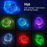 Daiiibabyyy LED Fiber Lighting Baseball Cap Outdoor Sun Protection Performance Cap Fashion Trend Leisure For Night Light Party Glowing Hat