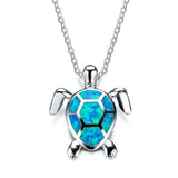 DAIIIBABYYY  -  Steel Fun Jewelry Sea Turtle Animal Pendant Female Blue Crystal Wedding Jewelry Charms Necklace For Women Neck Chain Accessories