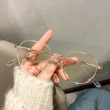 DAIIIBABYYY  -  Fashion Metal Polygons Anti Blue Light Glasses Women Men Vintage Computer Eye Protection Eyeglasses Round Plain Spectacles