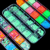 Daiiibabyyy Nail Sequins Irregular Heart Laser Sparkly Butterfly Design Nail Art Decoration Set Nail Glitter Flakes for UV Gel Manicure