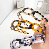 DAIIIBABYY  -  Simple Retro Women's Hollow With Teeth High-grade Acetic Acid Headband New Tortoiseshell Hair Band Headwear