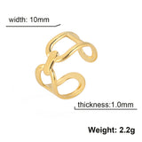 DAIIIBABYYY  -  Fried Dough Twists Bead Lock Knot Chain Horseshoe Lock Shoe Buckle Stainless Steel Ring Women Fashion Simple Jewelry Gift