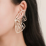 Daiiibabyyy Vintage Trendy Hollow Butterfly Drop Dangle Earring for Women Metal Large Wing Pendant Ear Statement for Women Jewelry