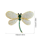 Daiiibabyyy Green Rhinestone Dragonfly Brooch For Women Elegant Crystal Corsage Pin Ladies Gifts Party Dress Accessories Fashion Jewelry