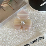 DAIIIBABYYY  -  French Pearl Flower Grab Clip Simple Sweet Acetic Acid  Shark Clip For Girls Top Clip Ponytail Clip Hair Accessories