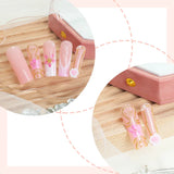 DAIIIBABYYYY  -  24pcs 3D Camellia Flower Fake Nail Patches Long Ballet White French Press on Nail Full Cover Wearable Korean Pink False Nails