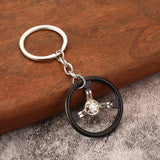 DAIIIBABYYY  -  Hot Sale Racing Steering Wheel Keychain Personality Modified Car Key Chain 6 Speed Gearbox Creative Model Metal Key Chain Gift