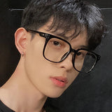 DAIIIBABYYY  -  Anti-blue Big Eyeglasses Frame Women Men Clear Lens Glasses Fake Glasses Irregular Optical Glasses Frame