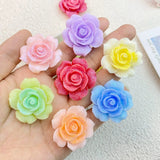 Daiiibabyyy 5Pcs New Cartoon Sparkling Roses Flatback Resin Cabochon Scrapbook Applique DIY Storage Box Phone Decoration Jewelry Accessory