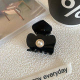 DAIIIBABYYY  -  French Pearl Flower Grab Clip Simple Sweet Acetic Acid  Shark Clip For Girls Top Clip Ponytail Clip Hair Accessories