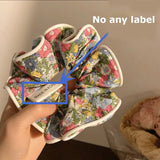 DAIIIBABYYY  -  New Fabric Floral Large Scrunchies Cute Pink Blue Elastic Hair Band Elegant Sweet Girls Hair Rope Sunny Ponytail Holder Headband