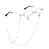 DAIIIBABYYY  -  Fashion Glasses Frame Half Frame Pendant with Chain Chic Harajuku Party Decoration Glasses Metal Party Eyeglasses