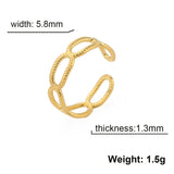 DAIIIBABYYY  -  Fried Dough Twists Bead Lock Knot Chain Horseshoe Lock Shoe Buckle Stainless Steel Ring Women Fashion Simple Jewelry Gift