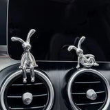 Daiiibabyyy Kawaii Rabbit Ornament Car Accessories Decorative Imitation Iron Creative Desktop Ornament Room Decor Cute Children Gifts