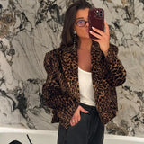 DAIIIBABYYY  -  Women Autumn Leopard Print Blazer Woman Fashion Lapel Pocket Decorate Casual Short Coat Street Style Jacket Top Mujer