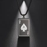 DAIIIBABYYY  -  New Stainless Steel Poker Card Ace of Spades Pendant Chain Necklace For Men Women Jewelry Hip Hop Jewelry Gifts Wholesale